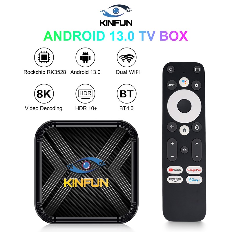 KINFUN K2 Smart TV Box Android 13 Quad Core ARM Cortex A53