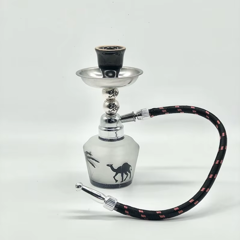 Portable Glass Hookah Small Shisha Vase Mini Smoking Pipe Hiking Water Nargileh Travel Relaxation Flavor Holder Tobacco Roaster