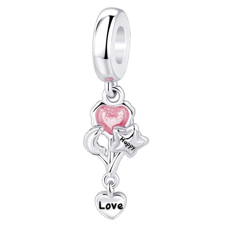 Heart Bow Charm 925 sterling silver