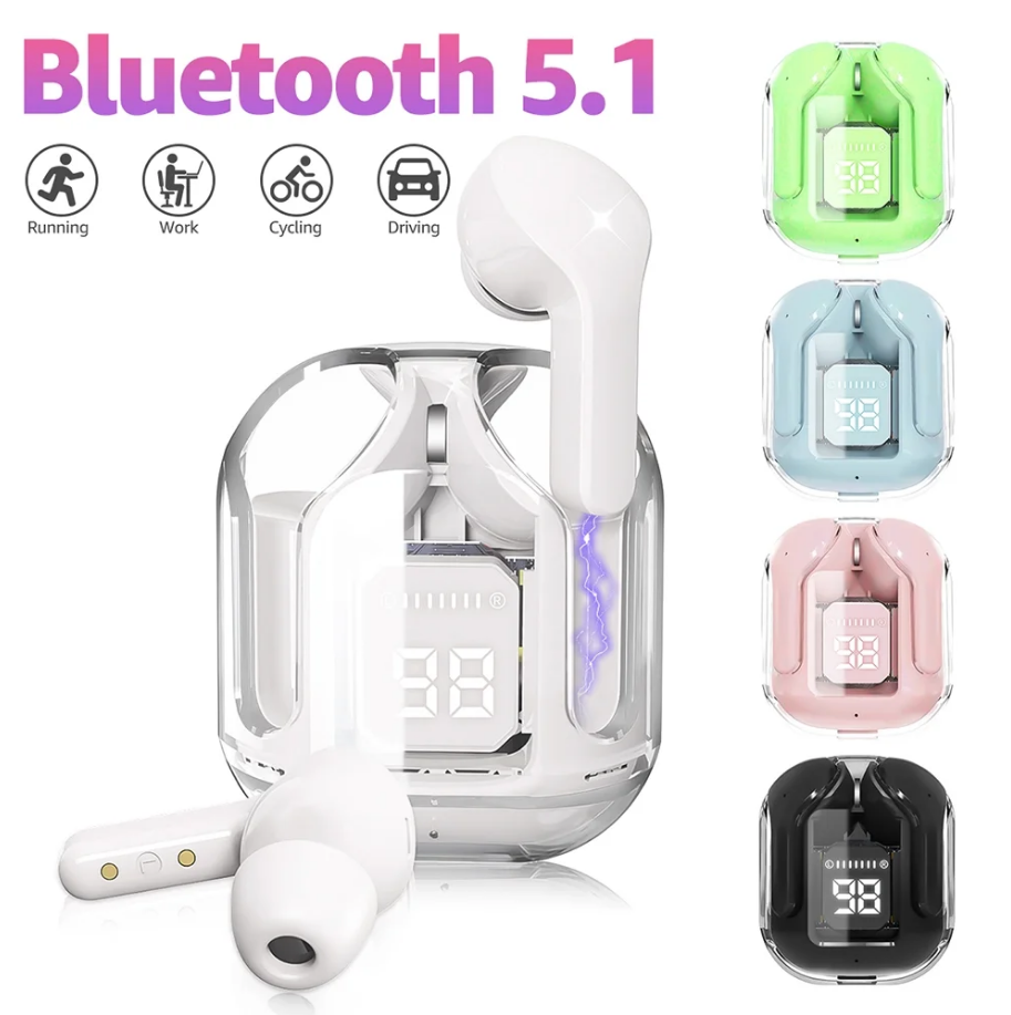 Wireless Earbuds Bluetooth Headphones with Mic and LED Charging Case for Sport Android/iOS, Stereo Noise Cancelling,