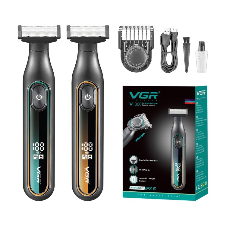 Vgr V-360 Magnetic Motor Salon Hair Cut Machine Cordless Rechargeable Professional Hair Clipper For Men