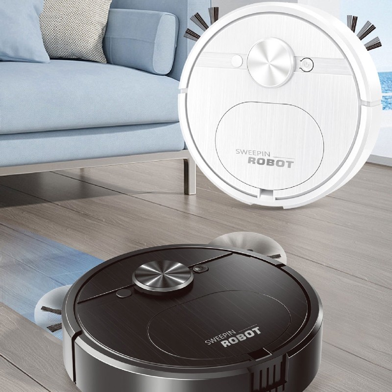 Mini Robot Vacuum Cleaner, Low Noise, 3 in 1 Robot Vacuum Cordless USB Rechargeable, Electric Robotic Vacuum Cleaner with Mop for Pet, Floor, Home, Hair, Apartment Accessories