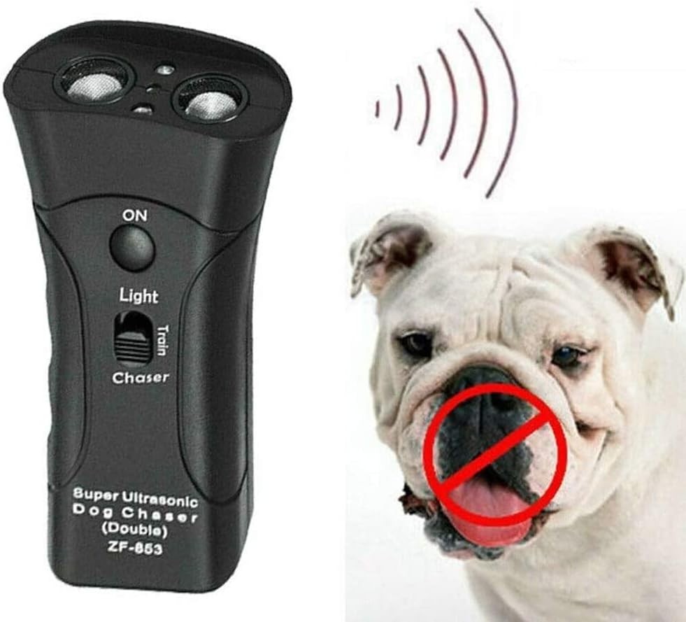 KUJOBUY Ultrasonic Anti Dog Barking Pet Trainer LED Light Gentle Anti Barking Chaser Style 3 in 1 Bark Control Tool, Pet Training Device, Handheld Trainer, Stop Barking & Repellent Indoor Outdoor