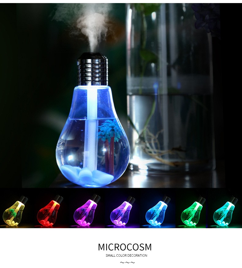 Light Bulb Humidifier - Usb Home Office Mute Led Equipment Colorful Bulb Night Light Humidifier Lamp Humidifier Home Decor