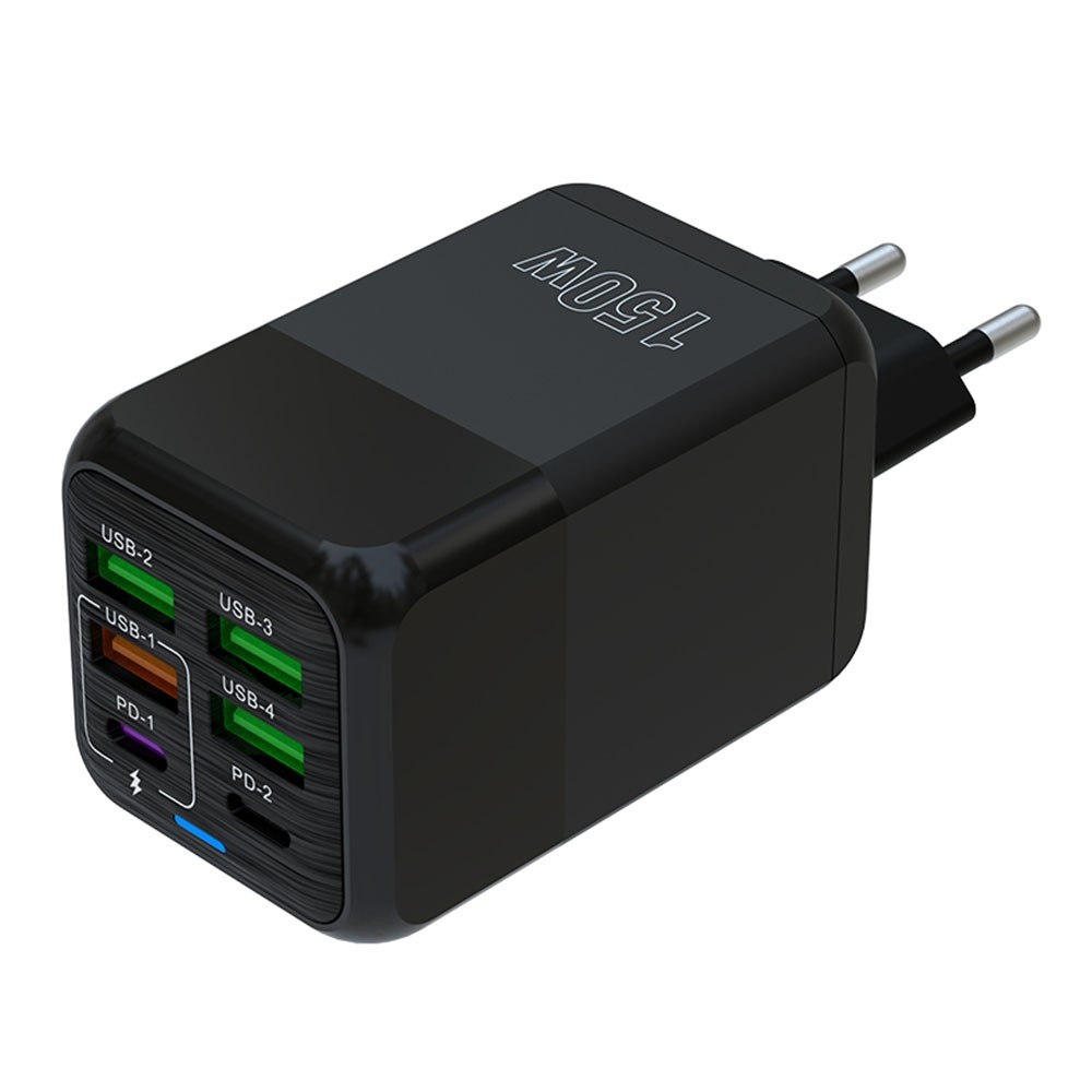 150W 4 x USB + 2 x USB-C / Type-C Multi-port Fast Charger, EU Plug