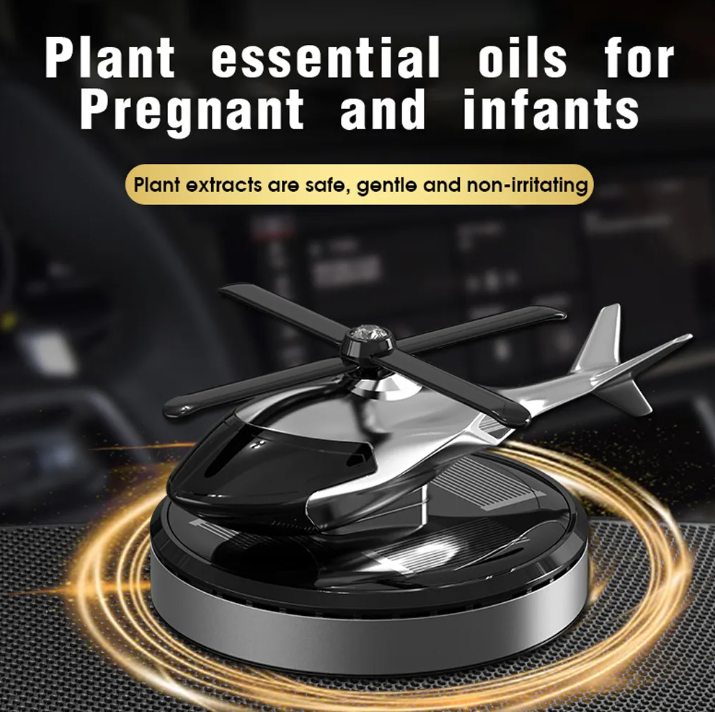 Helicopter Solar Car Air Freshener Propeller Rotating Interior Accessories Flavoring Supplies Fighter Model Perfume Decoration